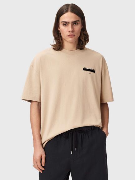 AllSaints Redact Short Sleeve T-Shirt, Sunset Brown