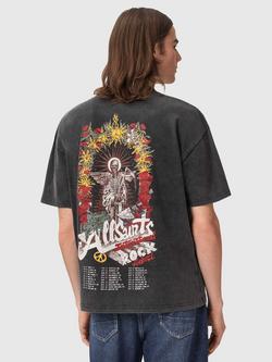 AllSaints Roque Graphic T-Shirt, Washed Black - view 2, Washed Black