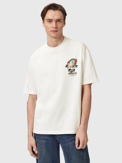 AllSaints Snakepit Graphic Print Cotton T-Shirt, Chalk White