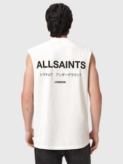 AllSaints Underground Sleeveless T-Shirt, Ashen White - view 2, Ashen White