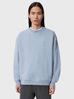 AllSaints Asher Organic Cotton Crew Neck Sweatshirt, Maya Blue