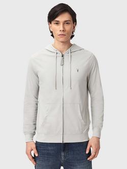 AllSaints Brace Cotton Hooded Top, Pebble Grey, Pebble Grey