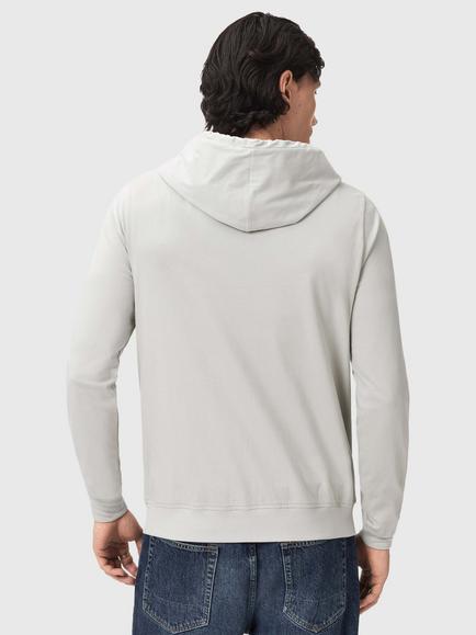 AllSaints Brace Cotton Hooded Top, Pebble Grey - view 2, Pebble Grey