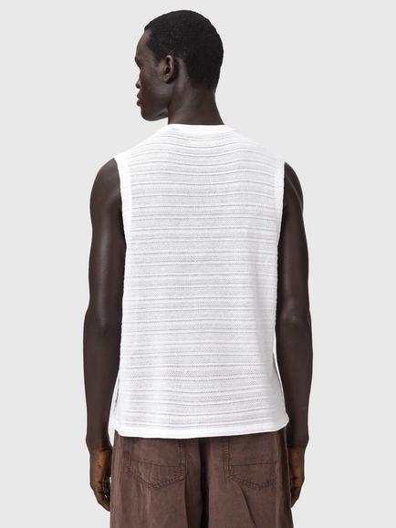AllSaints Cover Cotton Vest - view 2, Ashen White