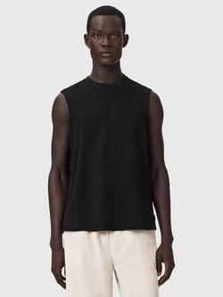 AllSaints Cover Cotton Vest, Jet Black