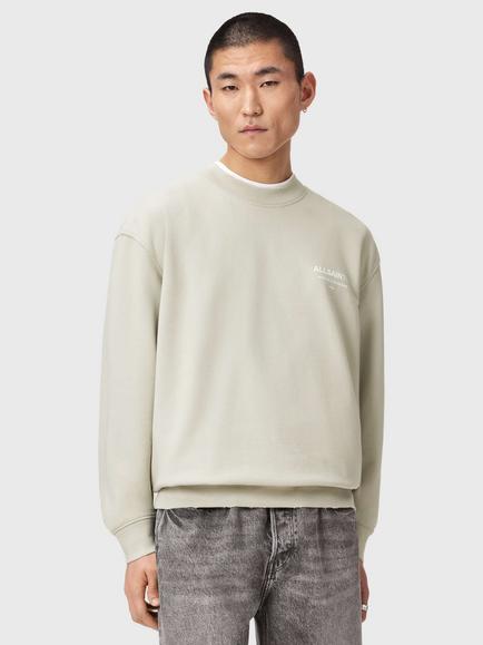 AllSaints Dreamer Cotton Sweatshirt, Powdered Green, Powdered Green
