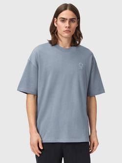 Reiss Haven Cotton Drawstring Cargo Trousers, Blue Mid, Blue Mid