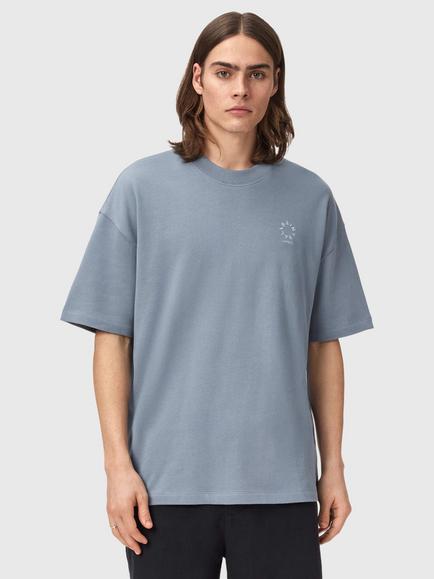 AllSaints Haven Cotton T-Shirt, Blue Mid, Blue Mid