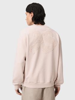 AllSaints Insignia Relaxed Fit Cotton Sweatshirt - view 2, Crystal Pink