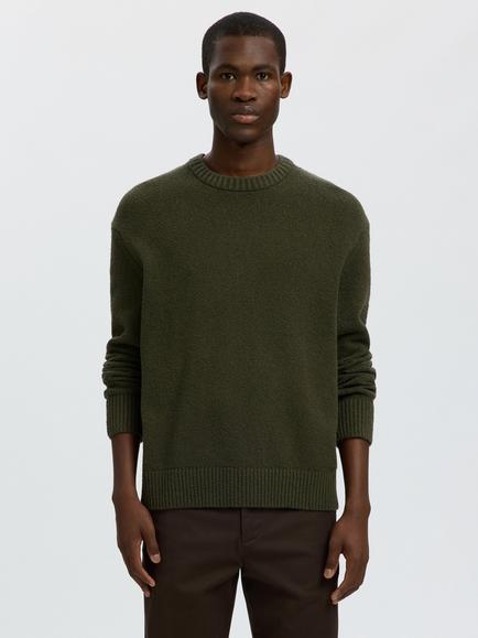 Selected Cotton Rich Jumper, Forest Night, Forest Night