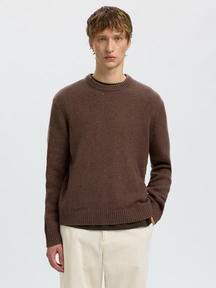 Selected Wool Rich Jumper, Chocolate Chip, Chocolate Chip