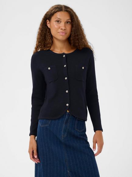 Saint Tropez Lecia Button Pocket Cardigan containing LENZING™ ECOVERO™ Viscose, Night Sky, Night Sky