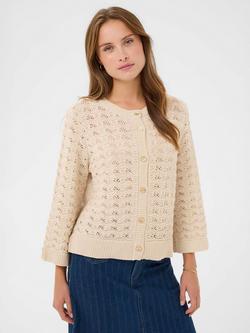 Saint Tropez Ongelika Open Knit Cardigan, Oatmeal, Oatmeal