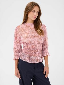 Saint Tropez Olexandra Animal Print Top, Pink Nectar, Pink Nectar