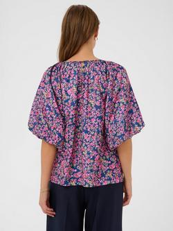 Saint Tropez Onneli Floral Top, Navy Peony - view 2, Navy Peony