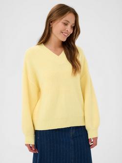 Saint Tropez Ottoline V-Neck Jumper, Lemon Drop Melange
