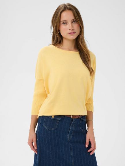 Saint Tropez Mila 3/4 Sleeve Jumper, Lemon Drop Melange