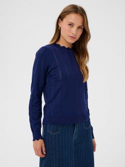 Saint Tropez Obette Pointelle Knit Jumper containing LENZING™ ECOVERO™ Viscose, Navy Peony