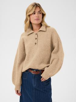 Saint Tropez Ottoline Collared Jumper, Tannin Melange, Tannin Melange