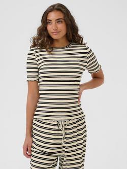 Saint Tropez Olalia Stripe T-Shirt containing LENZING™ ECOVERO™ Viscose, Ice/Black, Ice/Black