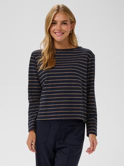 Saint Tropez Osanna Stripe Top, Nightsky/Tanin, Nightsky/Tanin