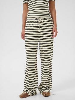 Saint Tropez Olalia Stripe Trousers containing LENZING™ ECOVERO™ Viscose, Ice/Black, Ice/Black