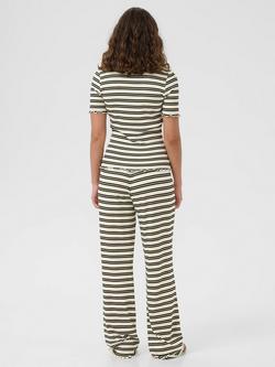 Saint Tropez Olalia Stripe Trousers containing LENZING™ ECOVERO™ Viscose, Ice/Black - view 2, Ice/Black