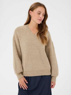 Saint Tropez Ottoline V-Neck Jumper, Tannin Melange