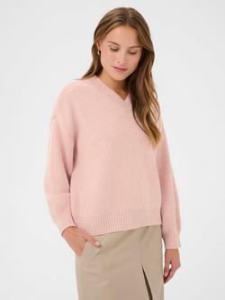 Saint Tropez Ottoline V-Neck Jumper, Pearl Blush Melange