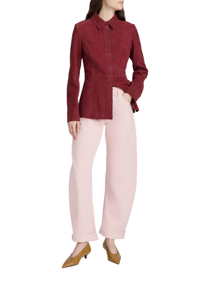 FRAME The Bubble High Rise Barrel Leg Ankle Jeans, Taffy, Taffy