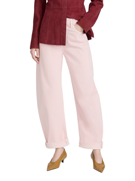 FRAME The Bubble High Rise Barrel Leg Ankle Jeans, Taffy - view 2, Taffy