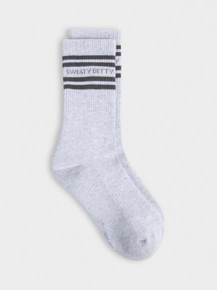 Sweaty Betty Varsity Slogan Socks, Light Grey
