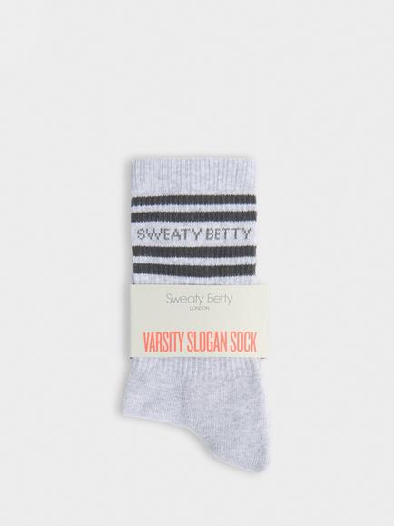 Sweaty Betty Varsity Slogan Socks - view 2, Light Grey