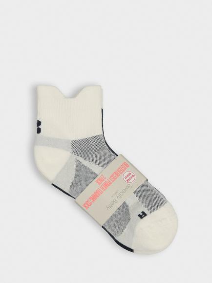 Sweaty Betty Blister Resist Power Training Socks, Pack of 2, Lily White/Navy Blue - view 2, Lily White/Navy Blue