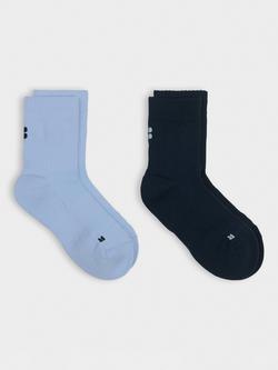 Sweaty Betty Crew Running Socks, Pack of 2, Navy Blue/Glacier Blue, Navy Blue/Glacier Blue