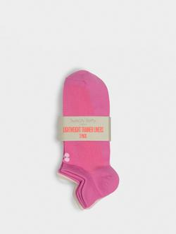 Sweaty Betty Lightweight Trainer Socks, Pack of 3, Guava Pink/Nerine Pink - view 2, Guava Pink/Nerine Pink