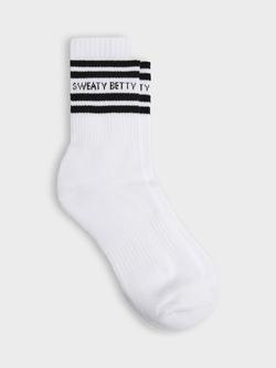 Sweaty Betty Varsity Slogan Socks, White/Black