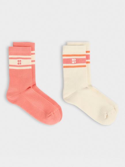 Sweaty Betty Lifestyle Ribbed Crew Socks, Pack of 2, Multi, Multi