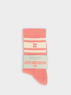 Sweaty Betty Lifestyle Ribbed Crew Socks, Pack of 2, Multi - view 2, Multi