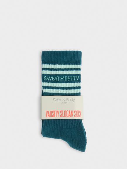 Sweaty Betty Varsity Slogan Socks - view 2, Green Multi