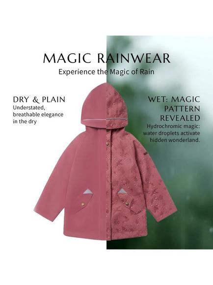 Toastie Kids' Magic Water Waterproof Raincoat, Soft Pink - view 2, Soft Pink