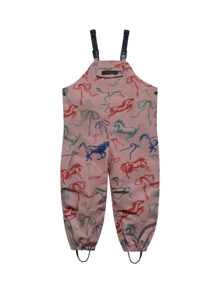 Töastie X Valentina Karnoubi Kids' Waterproof Dungarees, Horses And Ribbons, Horses And Ribbons