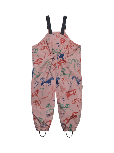 Töastie X Valentina Karnoubi Kids' Waterproof Dungarees, Horses And Ribbons - view 2, Horses And Ribbons