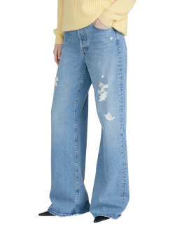 FRAME Loose Wide Leg Distressed Jeans, Sundrop - view 2, Sundrop