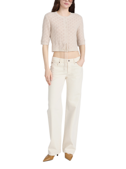 FRAME Saturday Low Rise Straight Leg Jeans, Shell, Shell