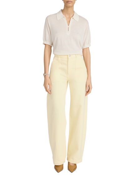 FRAME Anchor High Rise Wide Leg Ankle Jeans, Lemon, Lemon