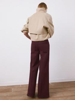 Mango High Rise Wide Leg Jeans, Wine - view 2, Wine