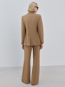 Mango Low Rise Wide Leg Tailored Trousers, Camel - view 2, Camel