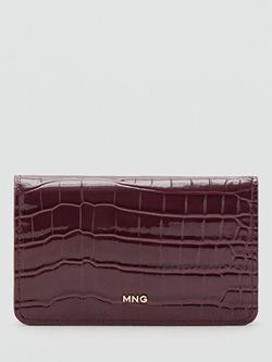 Mango Croc Embossed Purse, Bordeaux
