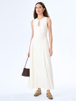 OMNES Margate Drop Waist Pure Linen Dress, White, White